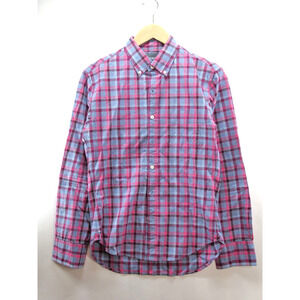 Bonobos Button Up Shirt Mens XS Pink Plaid Long Sleeve Slim Fit